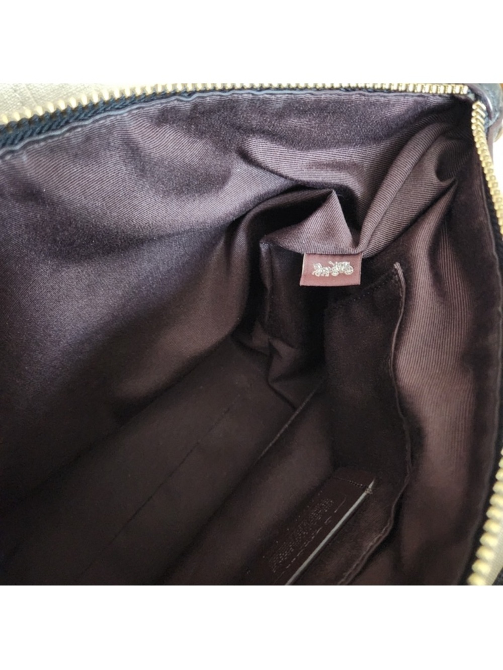 Coach Mini Emma Black Leather Satchel with Dark Brown Trim and Crossbody Strap - Picture 9 of 12